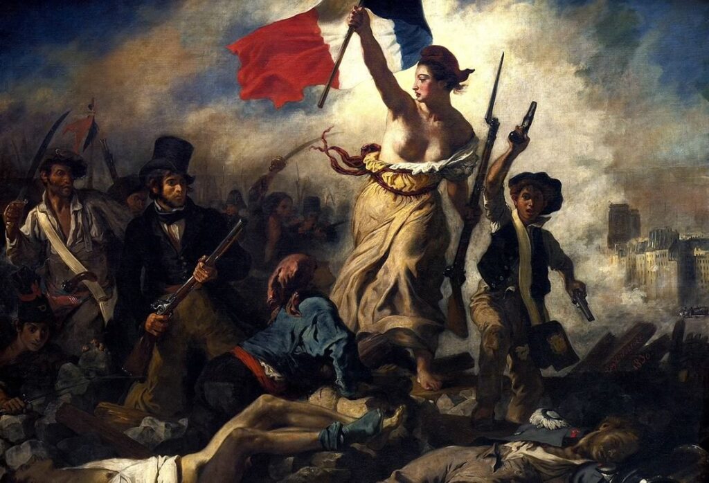 Quadro mostra a Revolução Francesa.