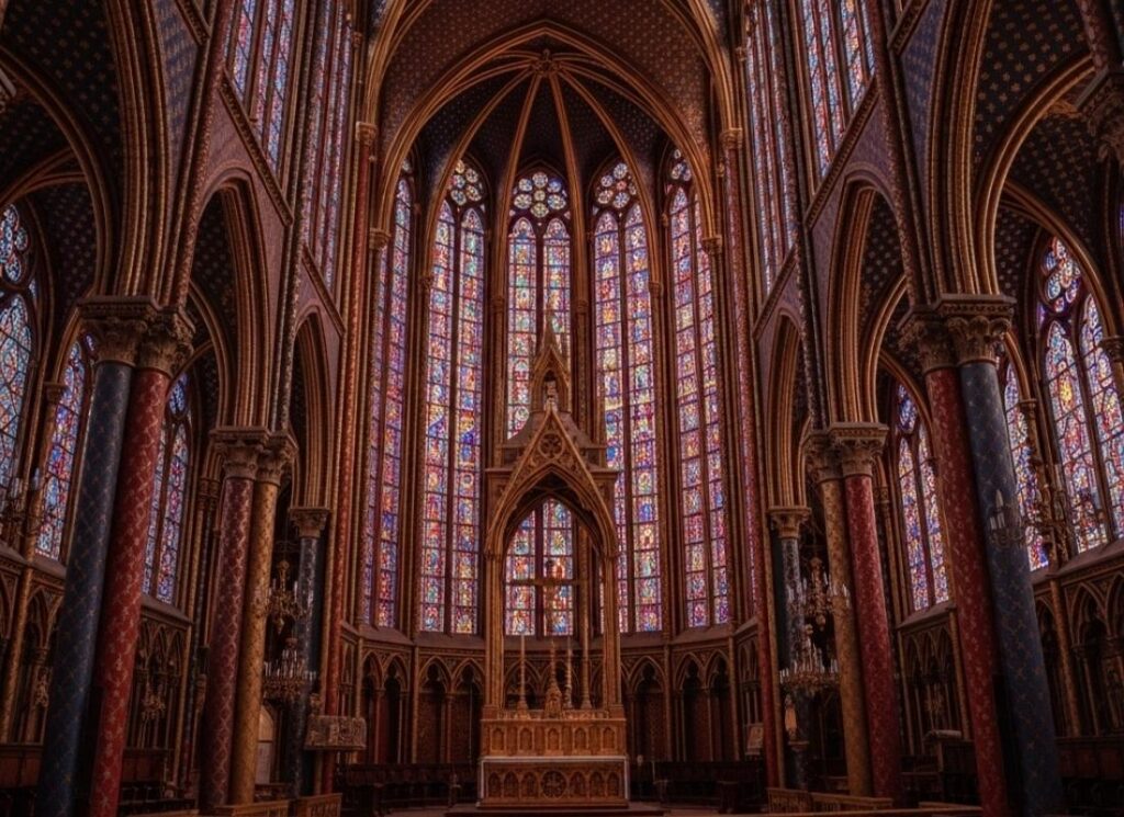 Sainte-Chapelle imagem do interior da capela;