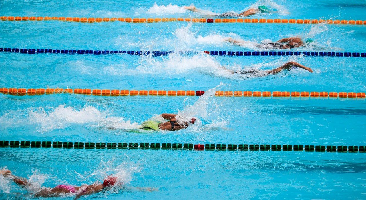 Championnats d'Europe de Natation Paris 2026 : Guide Complet pour y Assister en Direct 1 Nageurs en compétition dans une piscine olympique lors d'un championnat international de natation